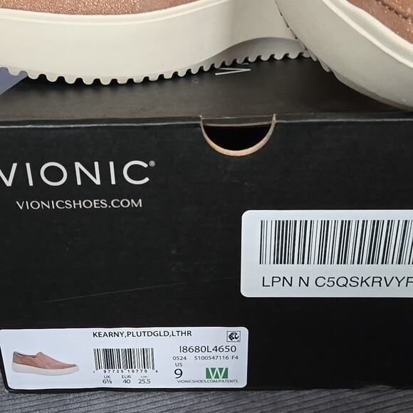 Vionic Kearny NEW Women's Platform Slip-On Comfort Sneaker Rose Gold Size 9 WIDE - Picture 2 of 11